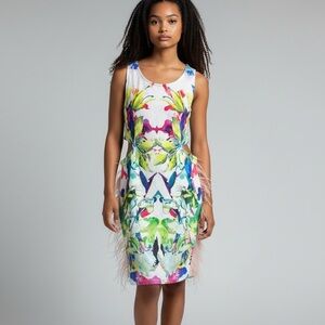 Multicolor Floral Print Sheath Dress